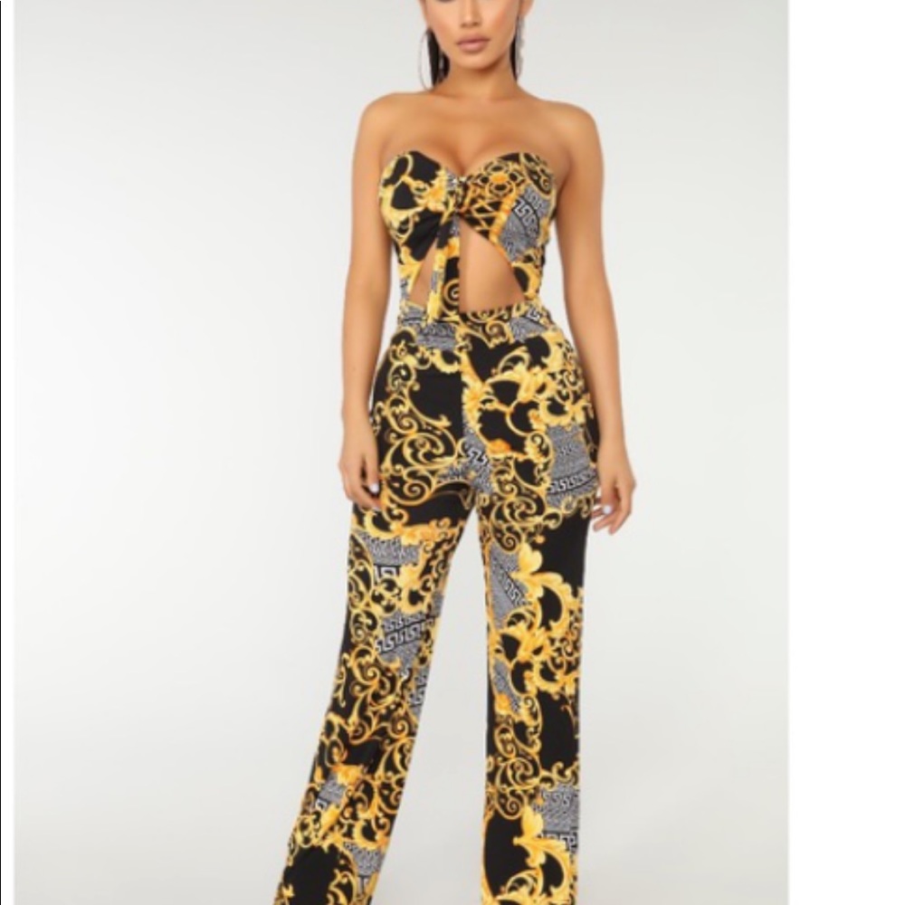 Versace Inspired Strapless Sexy Jumpsuit